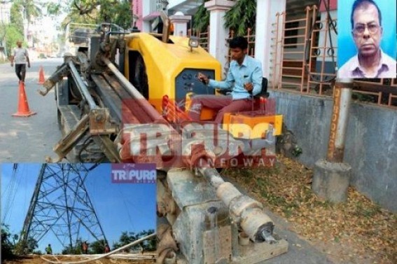 TSECL yet to complete work on laying underground power cable, work almost stopped TSECL yet to complete work on laying underground power cable, work almost stopped